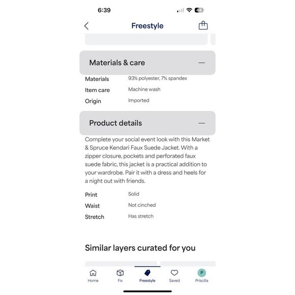 Market & Spruce Kendari Faux Suede Jacket Burnt Orange XL Stitch Fix - Picture 8 of 9